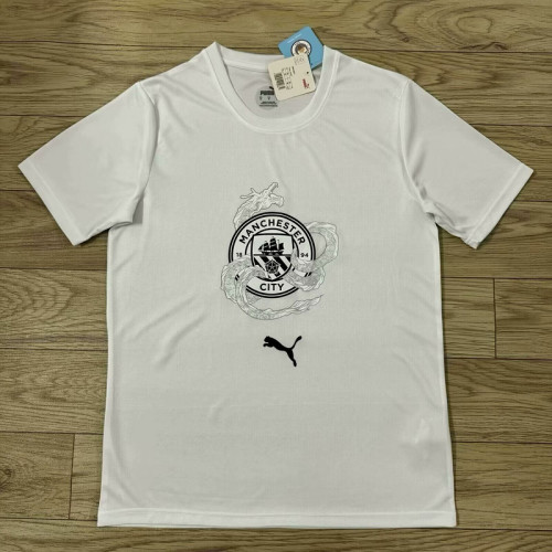 Fan Version Manchester City 2024 Dragon Year Version White Jersey Man City Football Shirt