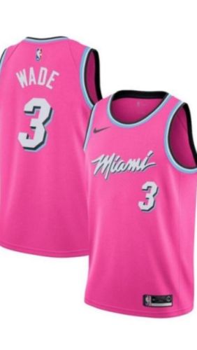 Miami Heat 3 Wade Pink NBA Jersey Basketball Shirt