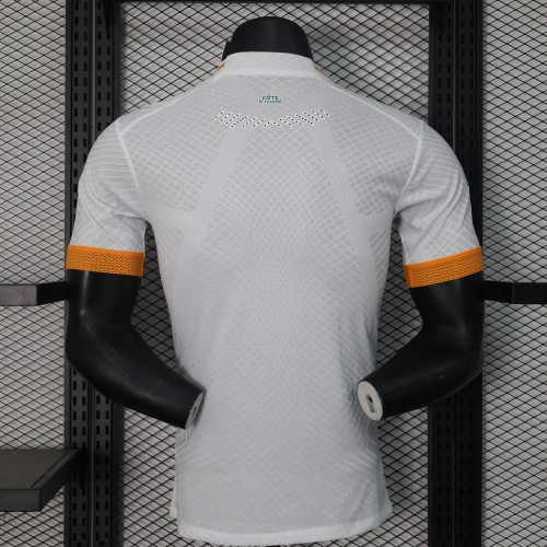 with 3 Stars+African Cup Patch 2024 Player Version Ivory Coast Football Shirt Côte d'Ivoire White Soccer Jersey