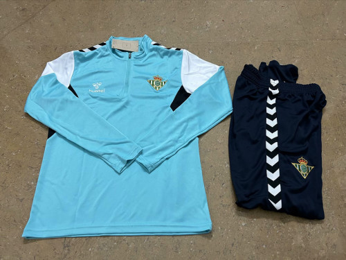 2023-2024 Real Betis Blue Soccer Training Sweater and Pants
