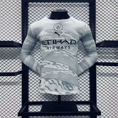Long Sleeve Player Version Manchester City 2024 Year of the Dragon Jersey Man City Football Shirt