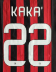 KAKA' 22 Lettering for 2013-2014 AC Milan Home Soccer Jersey