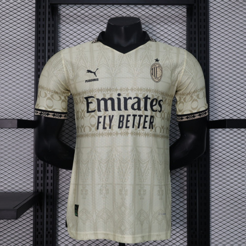 Player Version 2023-2024 AC Milan Fourth Away Off-White Soccer Jersey AC Futbol Shirt