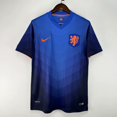 Retro Jersey 2014 Netherlands Away Blue Soccer Jersey Vintage Holland Football Shirt