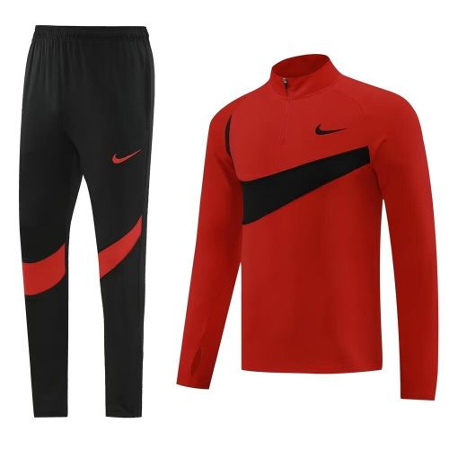 NB07 NK 1/4 Zipper Red Soccer Training Sweater and Pants