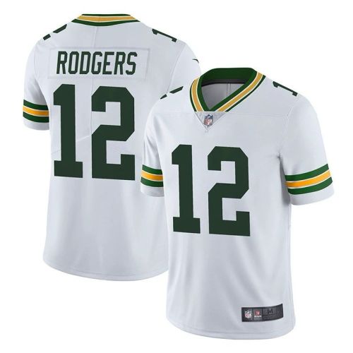 Green Bay Packers 12 Aaron Rodgers White NFL Jersey