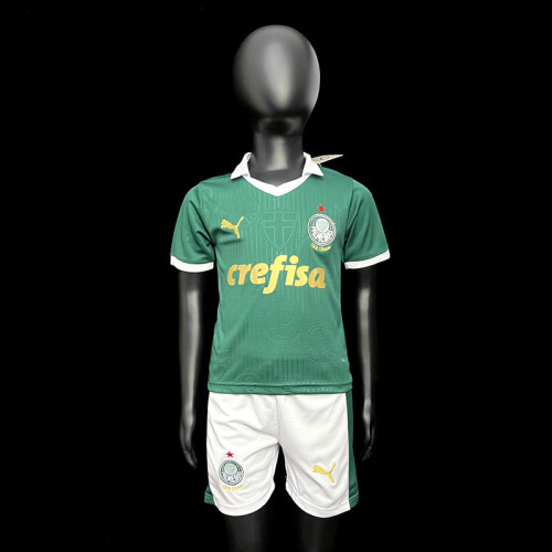 Youth Uniform Kids Kit 2024-2025 Palmeiras Home Soccer Jersey Shorts Child Football Set