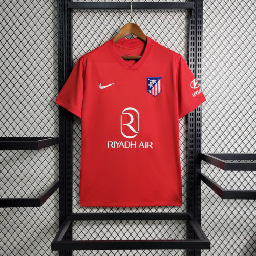 with Sponor Logo Fans Version 2023-2024 Atletico Madrid Red Soccer Training Jersey