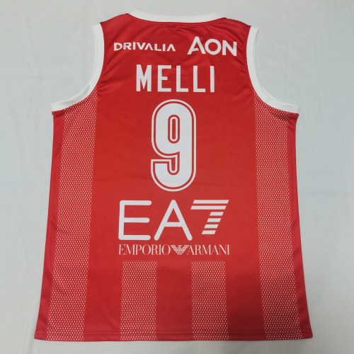 Olimpia Milano 9 MELLI NBA Jersey Basketball Shirt