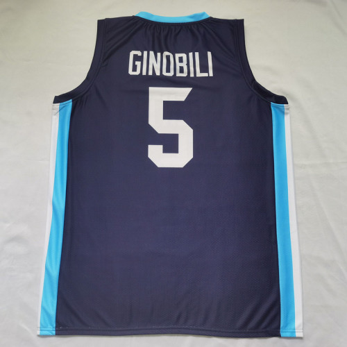 2024 Argentina 5 GINOBILI Home Basketball Jersey NBA Shirt