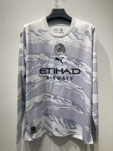 Long Sleeve Fan Version Manchester City 2024 Year of the Dragon Jersey Man City Football Shirt