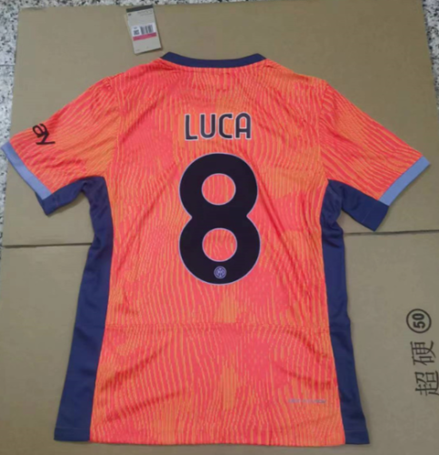 with Coppa Italia Patch Fan Version 2023-2024 Inter Milan X Ninja Turtles Shirts Inter LUCA 8 Third Away Orange Football Shirt