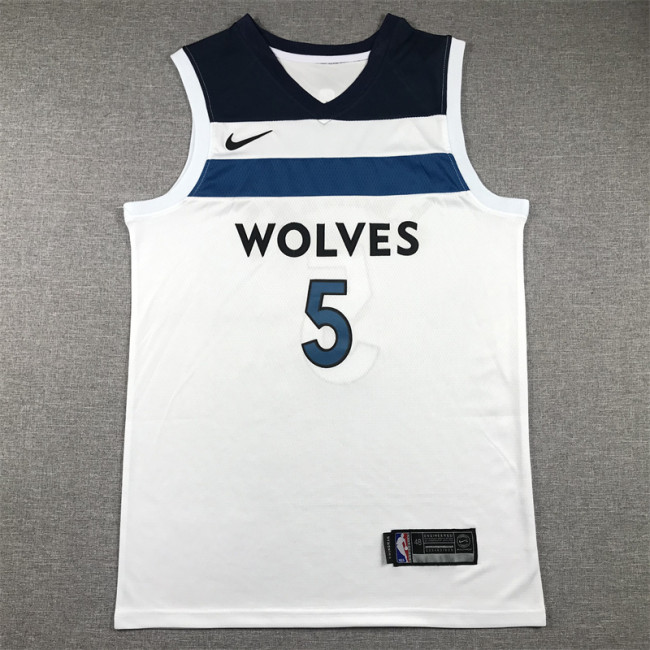 2024 Minnesota Timberwolves 5 EDWARDS White NBA Jersey Basketball Shirt