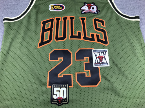 Mitchell&ness 1997-98 Chicago Bulls 23 JORDAN Basketball Shirt Green NBA Jersey