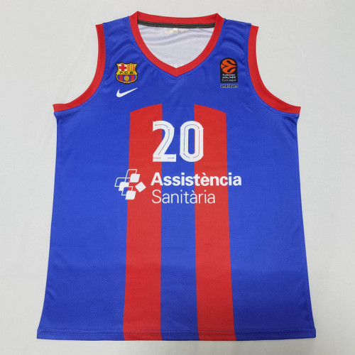 Barcelona 2023-2024 Barcelona 20 LAPROVITTOLA Home Basketball Shirt NBA Jersey