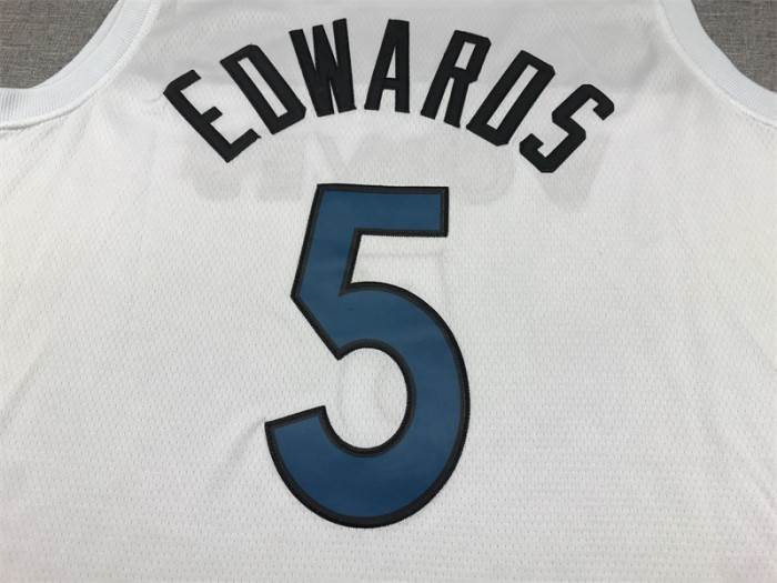 2024 Minnesota Timberwolves 5 EDWARDS White NBA Jersey Basketball Shirt