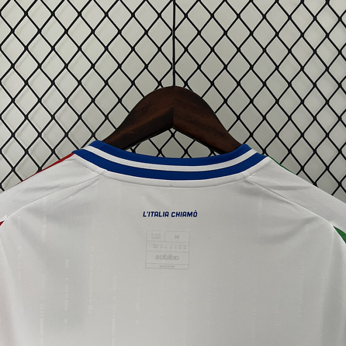 Fan Version Italy 2024 Away White Soccer Jersey Football Shirt