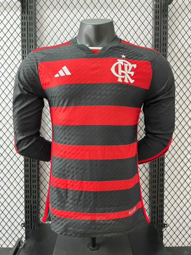 Long Sleeve Player Version 2024-2025 Flamengo Home Soccer Jersey Football Shirt