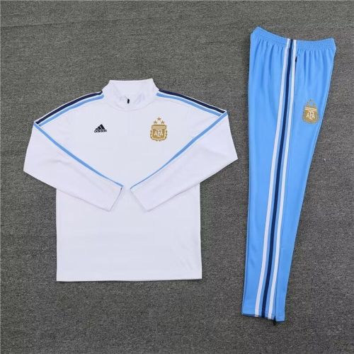 2024 Argentina White Soccer Training Sweater and Pants