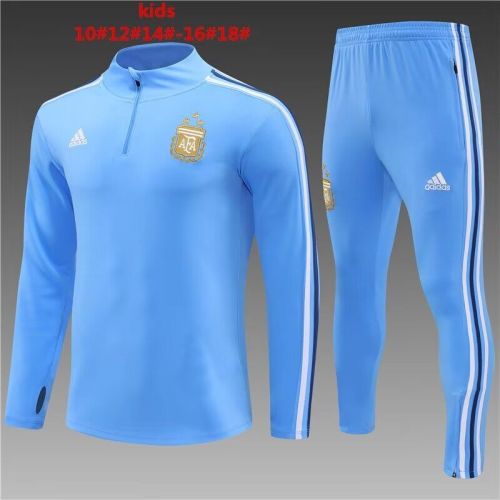 Youth 2024 Argentina Light Blue Soccer Training Sweater and Pants
