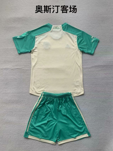 Youth Uniform Kids Kit 2024-2025 Austin Away Soccer Jersey Shorts Child Football Set