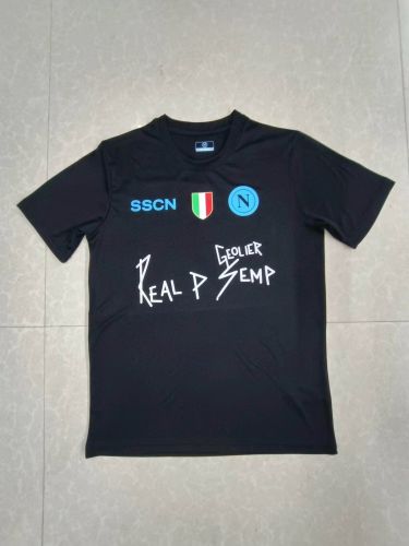 with Scudetto Patch Fan Version 2023-2024 Napoli Black 10 Soccer Jersey Football Shirt