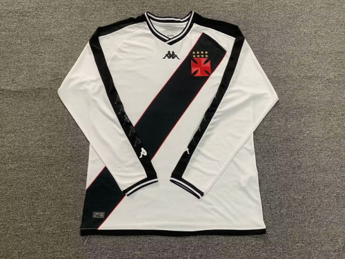 Long Sleeve Fan Version 2024-2025 Vasco Da Gama Away White Soccer Jersey
