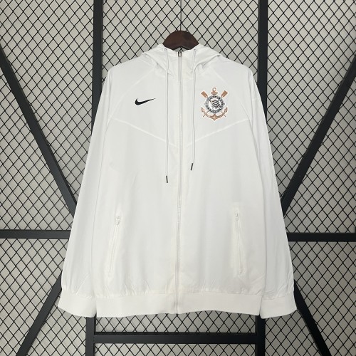 2024-2025 Corinthians White Soccer Windbreaker Jacket Football Jacket