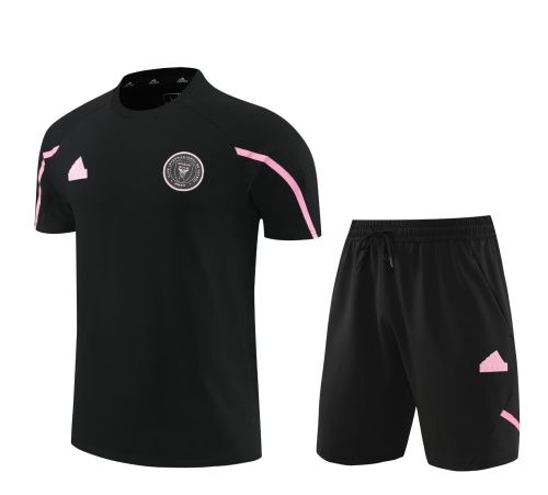 Adult Uniform 2024 Inter Miami Black/Pink Soccer Training Jersey and Shorts Cotton Football Kits