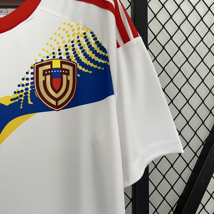Fan Version 2024 Venezuela Away White Soccer Jersey Football Shirt