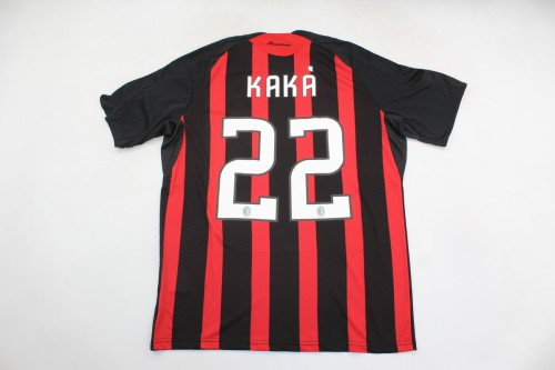 with Front+Serie A+Trophy 7 Patch Retro Jersey 2008-2009 AC Milan KAKA' 22 Home Soccer Jersey Vintage Football Shirt