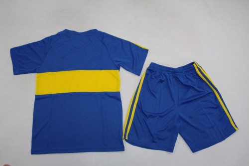 Retro Kids Kit Youth Uniform 1981 Boca Juniors Home Soccer Jersey Shorts Child Vintage Football Kit