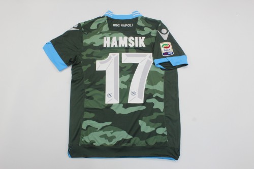 with Serie A Patch Retro Jersey 2013-2014 Calcio Napoli HAMSIK 17 Home Vintage Soccer Jersey Football Maillot
