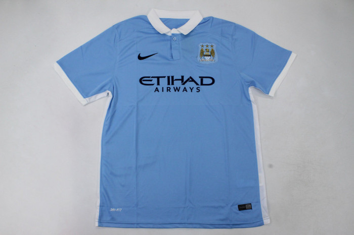 Retro Jersey 2015-2016 Manchester City KUN AGUERO 10 Home Soccer Jersey Vintage Man City Football Shirt