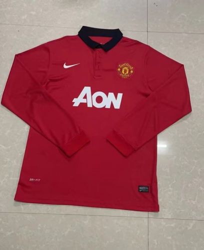 Long Sleeve Retro Jersey 2013-2014 Manchester United Home Soccer Jersey