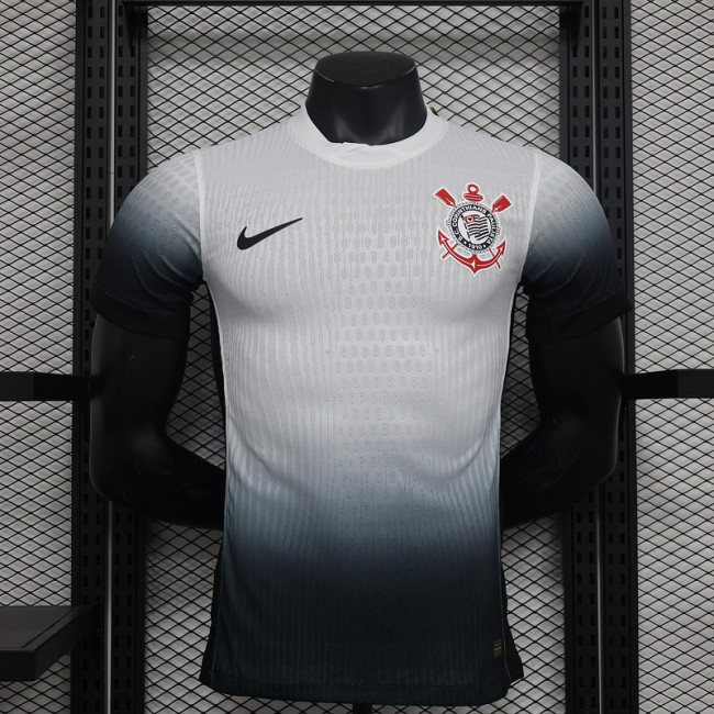 without Sponor Logo Player Version 2024-2025 Corinthians Home Soccer Jersey Camisetas de Futbol