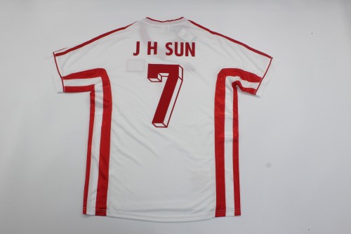 Retro Jersey 1998 China J H SUN 7 Away White Soccer Jersey Vintage Football Shirt
