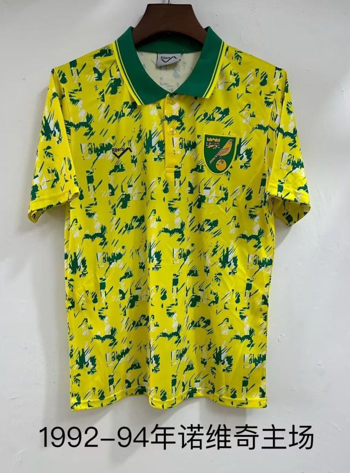 Retro Jersey 1992-1994 Norwich City Home Soccer Jersey Vintage Football Shirt