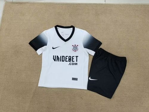 Youth Uniform Kids Kit 2024-2025 Corinthians Home Soccer Jersey Shorts Child Football Set