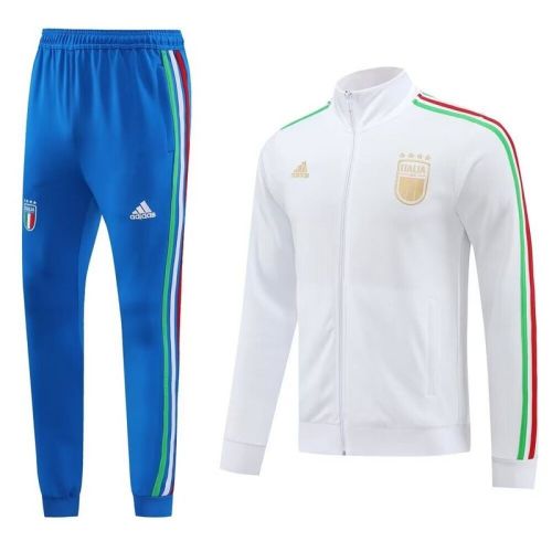 2024 Italy White Soccer Training Jacket and Pants