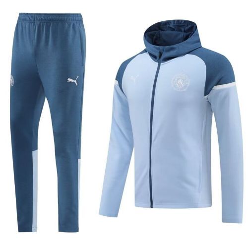 2024 Manchester City Light Blue Soccer Training Hoodie and Pants