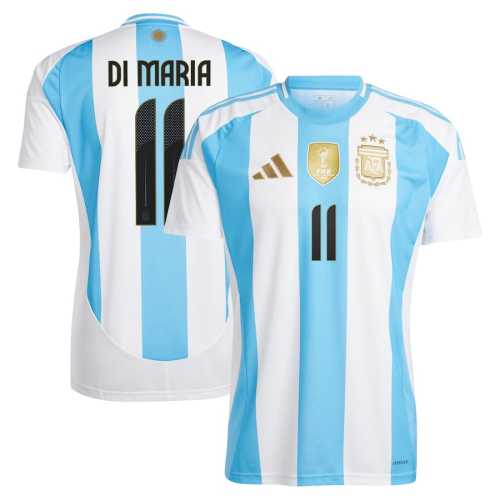 with FIFA World Champions 2022 Patch Fan Version Argentina 2024 DI MARIA 11 Home Soccer Jersey Football Shirt