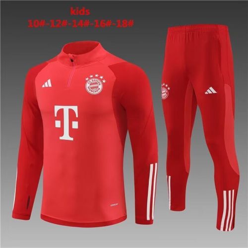Youth 2023-2024 Bayern Munich Red Soccer Training Sweater and Pants