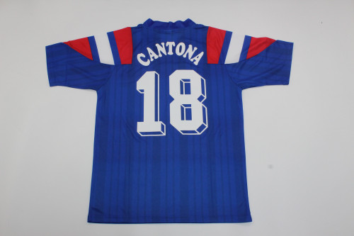 Retro Maillot 1992-1994 France 18 CANTONA Home Soccer Jersey Vintage Football Shirt