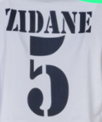 ZIDANE 5 Lettering for 2001-2002 Real Madrid Home Jersey