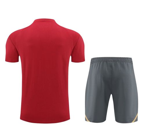 Adult Uniform 2024-2025 Arsenal Red Soccer Training Jersey and Shorts Cotton Football Kits