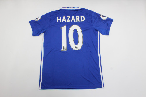 with EPL Patch Retro Jersey Chelsea 2016-2017 HAZARD 10 Home Soccer Jersey Vintage Football Shirt