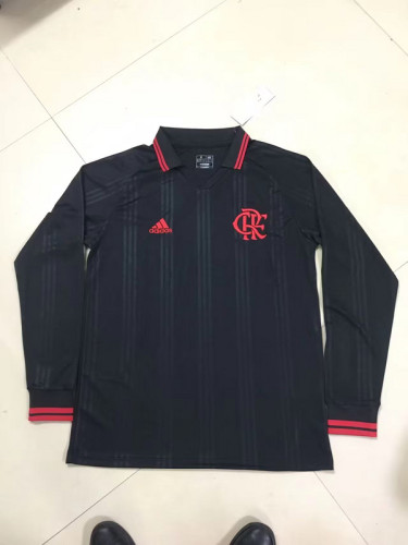 Long Sleeve Retro Jersey 2019-2020 Flamengo Black Soccer Jersey Vintage Football Shirt