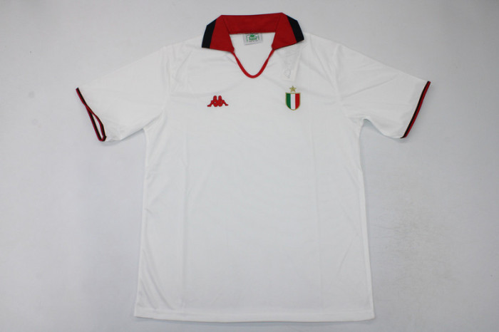 Retro Jersey 1988-1989 AC Milan 6 Away White Soccer Jersey Vintage Football Shirt
