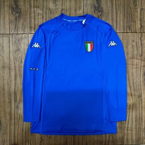 Long Sleeve Retro Jersey 2002 Italy Home Soccer Jersey Vintage Football Shirt